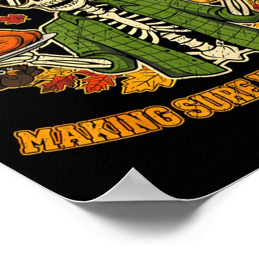 Funny Thanksgiving Dad Tax Skeleton Turkey Day Foo Poster (Hoek)