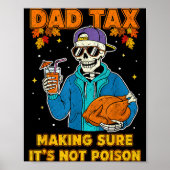 Funny Thanksgiving Dad Tax Skeleton Turkey Day Foo Poster (Voorkant)