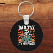 Funny Thanksgiving Dad Tax Skeleton Turkey Day Foo Sleutelhanger (Voorkant)