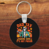 Funny Thanksgiving Dad Tax Skeleton Turkey Day Foo Sleutelhanger (Voorkant)