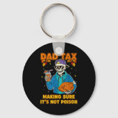 Funny Thanksgiving Dad Tax Skeleton Turkey Day Foo Sleutelhanger (Voorkant)