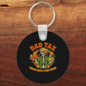 Funny Thanksgiving Dad Tax Skeleton Turkey Day Foo Sleutelhanger (Voorkant)