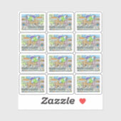 FUNNY THANKSGIVING DAY PARADE TURKEY BALLOON STICKER (Vel)