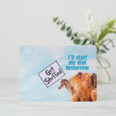 Funny Thanksgiving Day Uitnodiging (Staand voorkant)