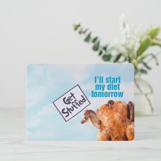 Funny Thanksgiving Day Uitnodiging (Staand voorkant)