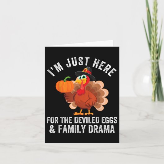 Funny Thanksgiving Deviled Eggs Family Drama - Uni Kaart (Voorkant)