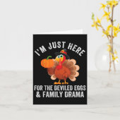 Funny Thanksgiving Deviled Eggs Family Drama - Uni Kaart (Gele Bloem)
