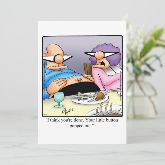 Funny Thanksgiving Dinner Invitations Kaart (Staand voorkant)