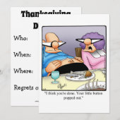Funny Thanksgiving Dinner Invitations Kaart (Voorkant / Achterkant)
