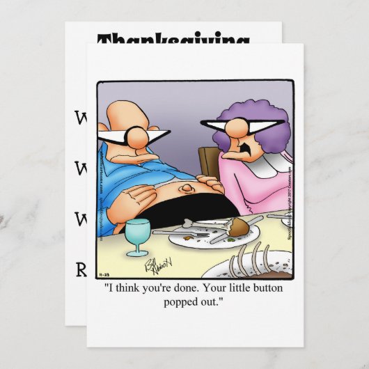 Funny Thanksgiving Dinner Invitations Kaart (Voorkant / Achterkant)
