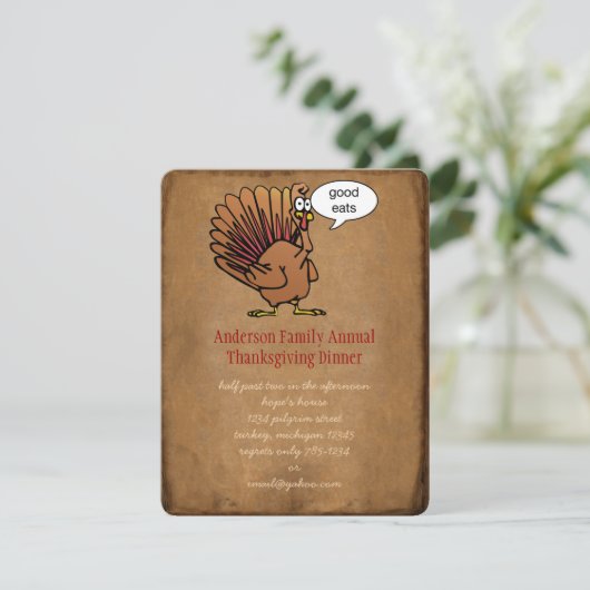 Funny Thanksgiving Dinner Kaart (Staand voorkant)