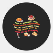 Funny Thanksgiving Dinner P The Cranberry Sauce De Ronde Sticker (Voorkant)