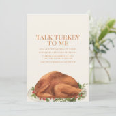 Funny Thanksgiving Dinner Party Invitation Kaart (Staand voorkant)
