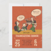 Funny Thanksgiving Dinner Party Invitation Kaart (Voorkant)