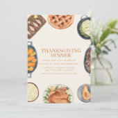 Funny Thanksgiving Dinner Party Invitation Kaart (Staand voorkant)