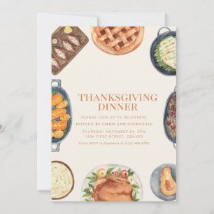 Funny Thanksgiving Dinner Party Invitation Kaart