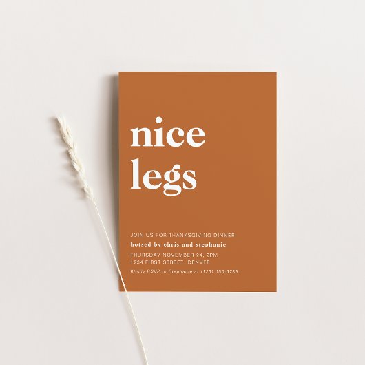 Funny Thanksgiving Dinner Party Invitation Kaart