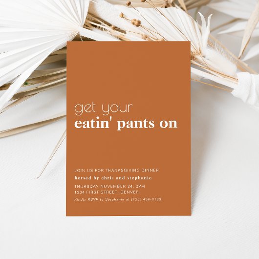 Funny Thanksgiving Dinner Party Invitation Kaart