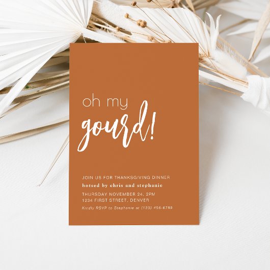 Funny Thanksgiving Dinner Party Invitation Kaart