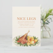 Funny Thanksgiving Dinner Party Invitation Kaart (Staand voorkant)