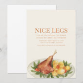 Funny Thanksgiving Dinner Party Invitation Kaart (Voorkant / Achterkant)