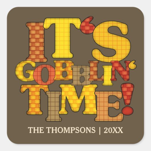 Funny Thanksgiving Dinner Vierkante Sticker (Voorkant)