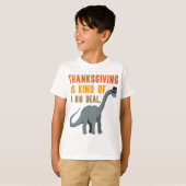Funny Thanksgiving Dinosaur Quote Gezegde Kinderen T-shirt (Voorkant volledig)