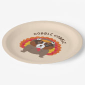 Funny Thanksgiving Dog Party Borden Papieren Bordje (Gekanteld)