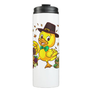 Funny Thanksgiving Duck Turkey Boys Girls Thermosbeker