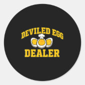 Funny Thanksgiving Fathers Day Retro Deviled Egg E Ronde Sticker (Voorkant)