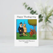 Funny Thanksgiving "Feast Heck Ja" Briefkaart (Staand voorkant)