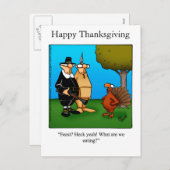 Funny Thanksgiving "Feast Heck Ja" Briefkaart (Voorkant / Achterkant)