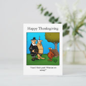 Funny Thanksgiving "Feast Heck Ja" Briefkaart (Staand voorkant)