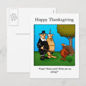Funny Thanksgiving "Feast Heck Ja" Briefkaart (Voorkant / Achterkant)
