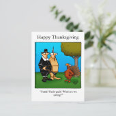 Funny Thanksgiving "Feast Heck Ja" Briefkaart (Staand voorkant)