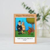 Funny Thanksgiving "Feast Heck Ja" Briefkaart (Staand voorkant)