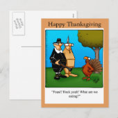 Funny Thanksgiving "Feast Heck Ja" Briefkaart (Voorkant / Achterkant)
