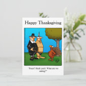 Funny Thanksgiving "Feast Heck Ja" Uitnodigingen (Staand voorkant)