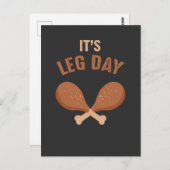 Funny Thanksgiving Fitness Athletes Leg Day Briefkaart (Voorkant / Achterkant)