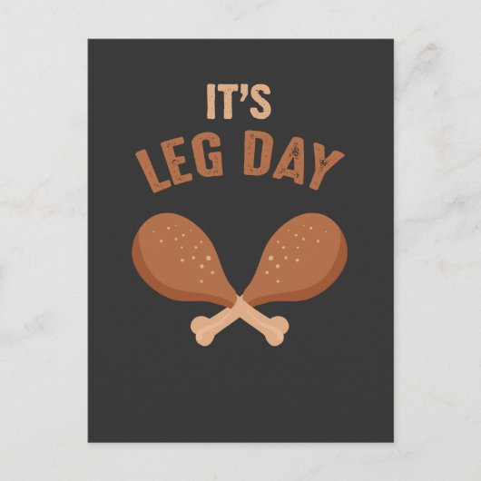 Funny Thanksgiving Fitness Athletes Leg Day Briefkaart (Voorkant)