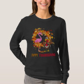 Funny Thanksgiving Flamingo met Turkije Cute Funn T-shirt (Voorkant)
