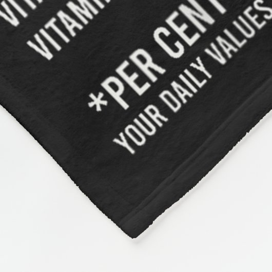 Funny Thanksgiving Food Apparel, E Nutrition Facts Fleece Deken (Hoek)