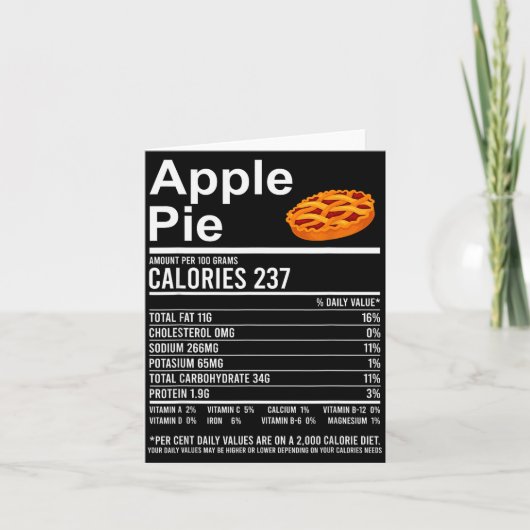 Funny Thanksgiving Food Apparel, E Nutrition Facts Kaart (Voorkant)
