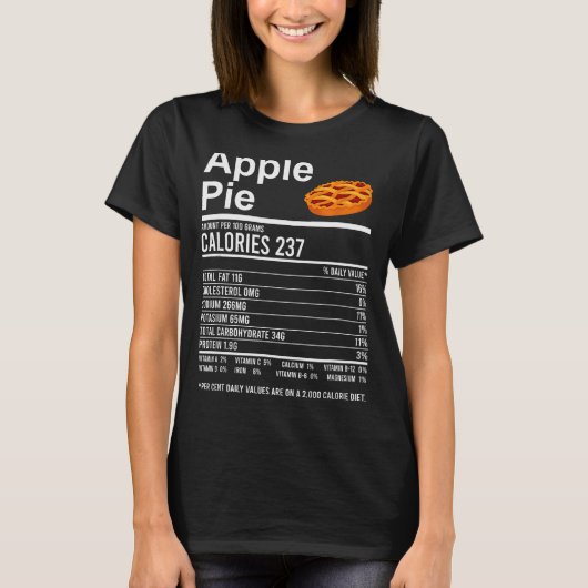 Funny Thanksgiving Food Apparel, E Nutrition Facts T-shirt (Voorkant)