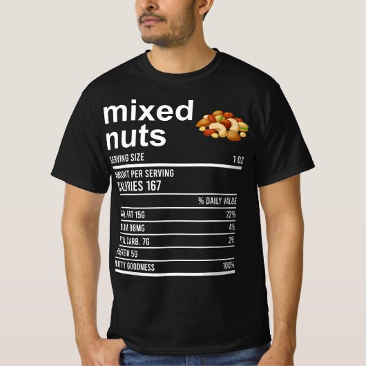 Funny Thanksgiving Food Apparel, Mixed Nuts Nutrit T-shirt (Voorkant)
