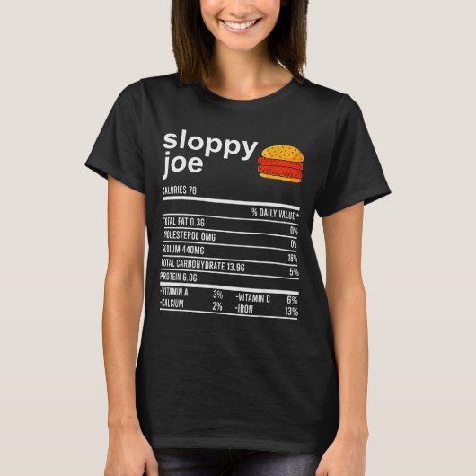 Funny Thanksgiving Food Apparel, Sloppy Joe Nutrit T-shirt (Voorkant)