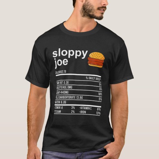 Funny Thanksgiving Food Apparel, Sloppy Joe Nutrit T-shirt (Voorkant)