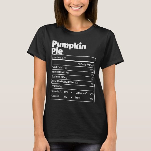 Funny Thanksgiving Food Pumpkin E Nutritional Fact T-shirt (Voorkant)