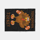 Funny Thanksgiving Football Touchdown Turkey  Fleece Deken (Voorkant (Horizontaal))