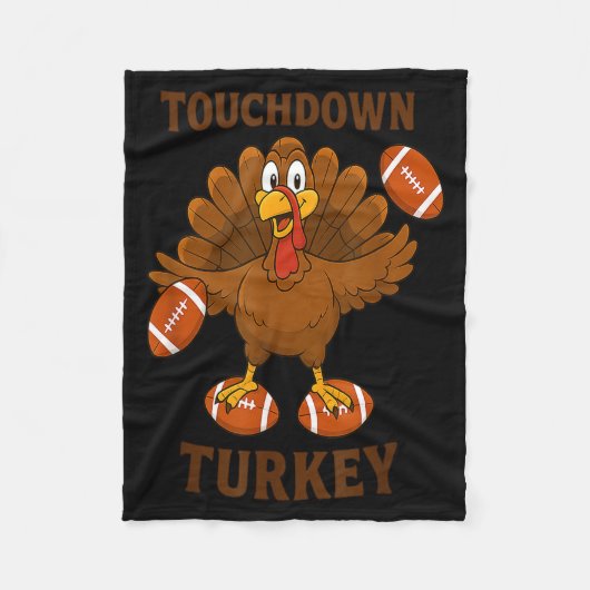 Funny Thanksgiving Football Touchdown Turkey  Fleece Deken (Voorkant)